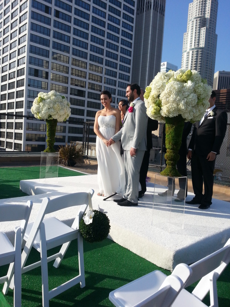 Rooftop wedding vows