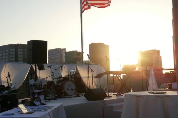 wedding venue rooftop setup