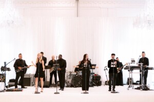 The band performing at the Rosewood Miramar Wedding